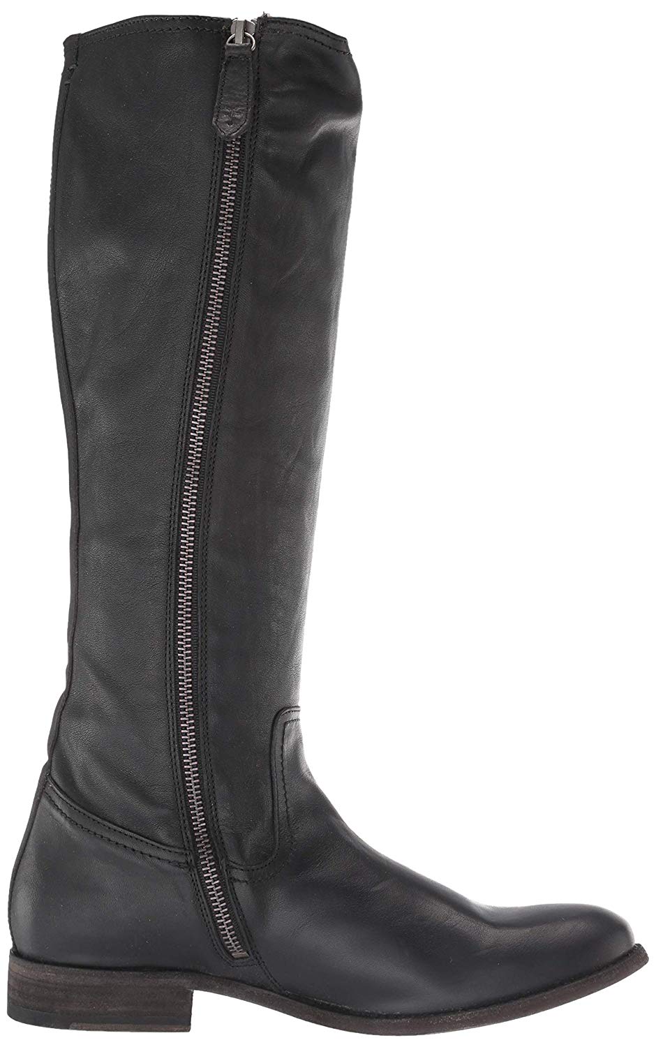 Frye Women's Shoes Melissa Inside Zip Tall Leather Almond Toe, Black ...