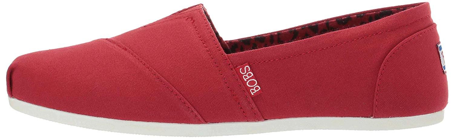 skechers slip on womens red