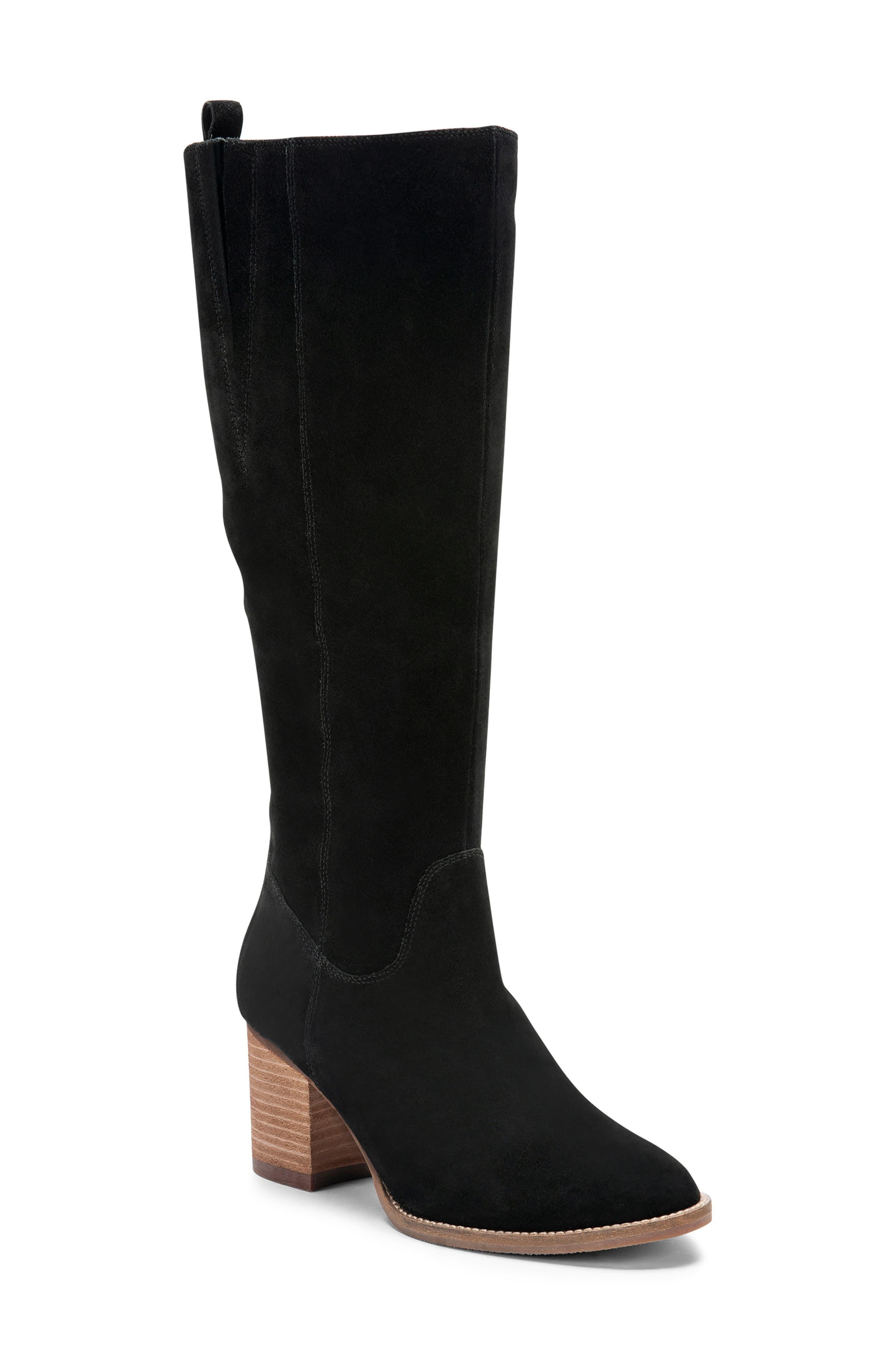 Blondo Womens Nikki Almond Toe Knee High Fashion Boots, Black suede ...