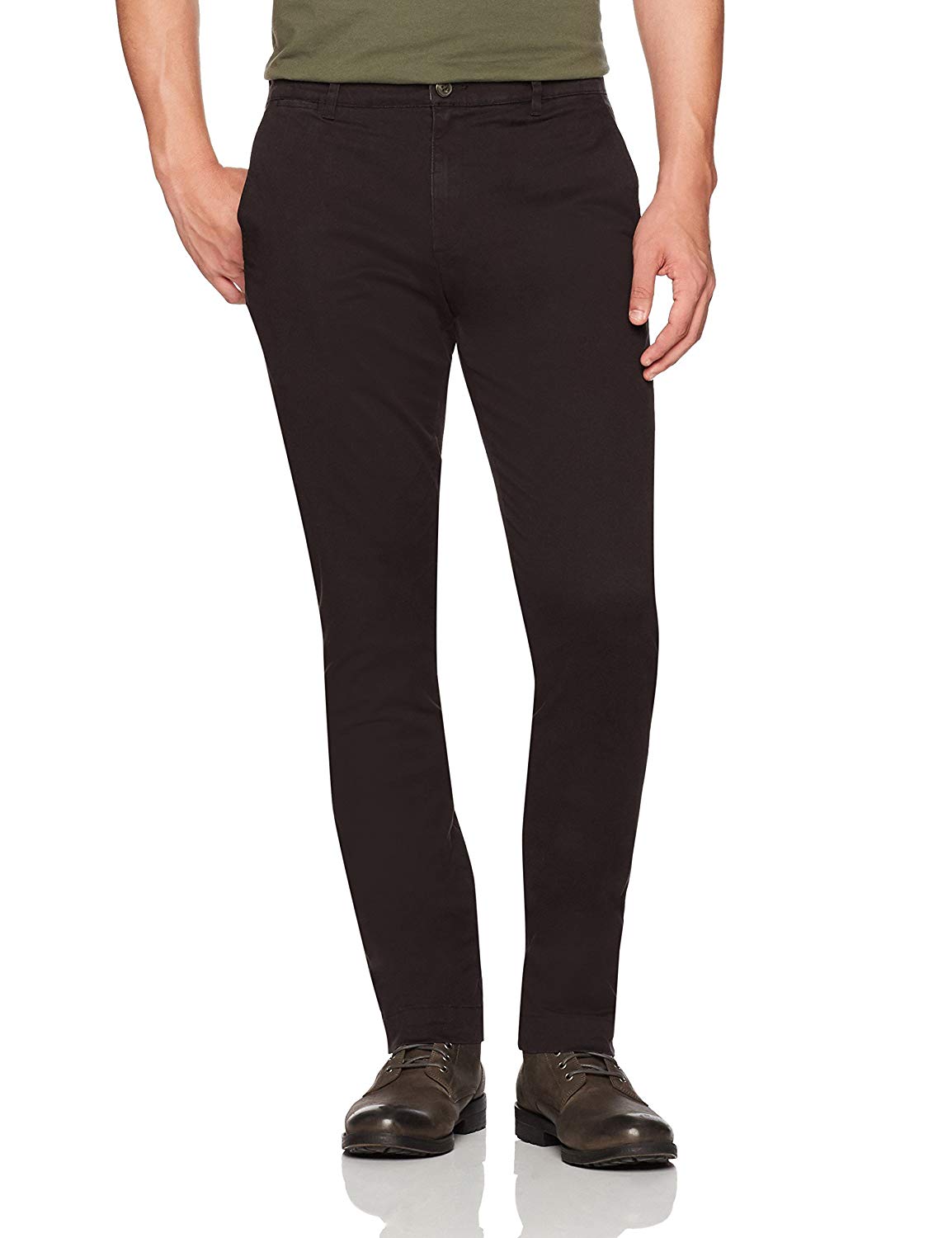 Goodthreads Men's Slim-Fit Washed Stretch Chino Pant,, Black, Size 30W ...