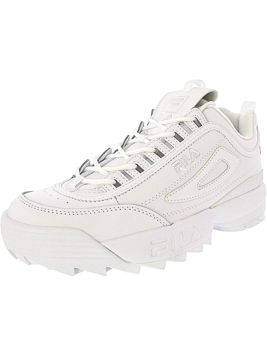 Fila Mens Disruptor II Premium Low Top Lace Up Fashion Sneakers, White ...