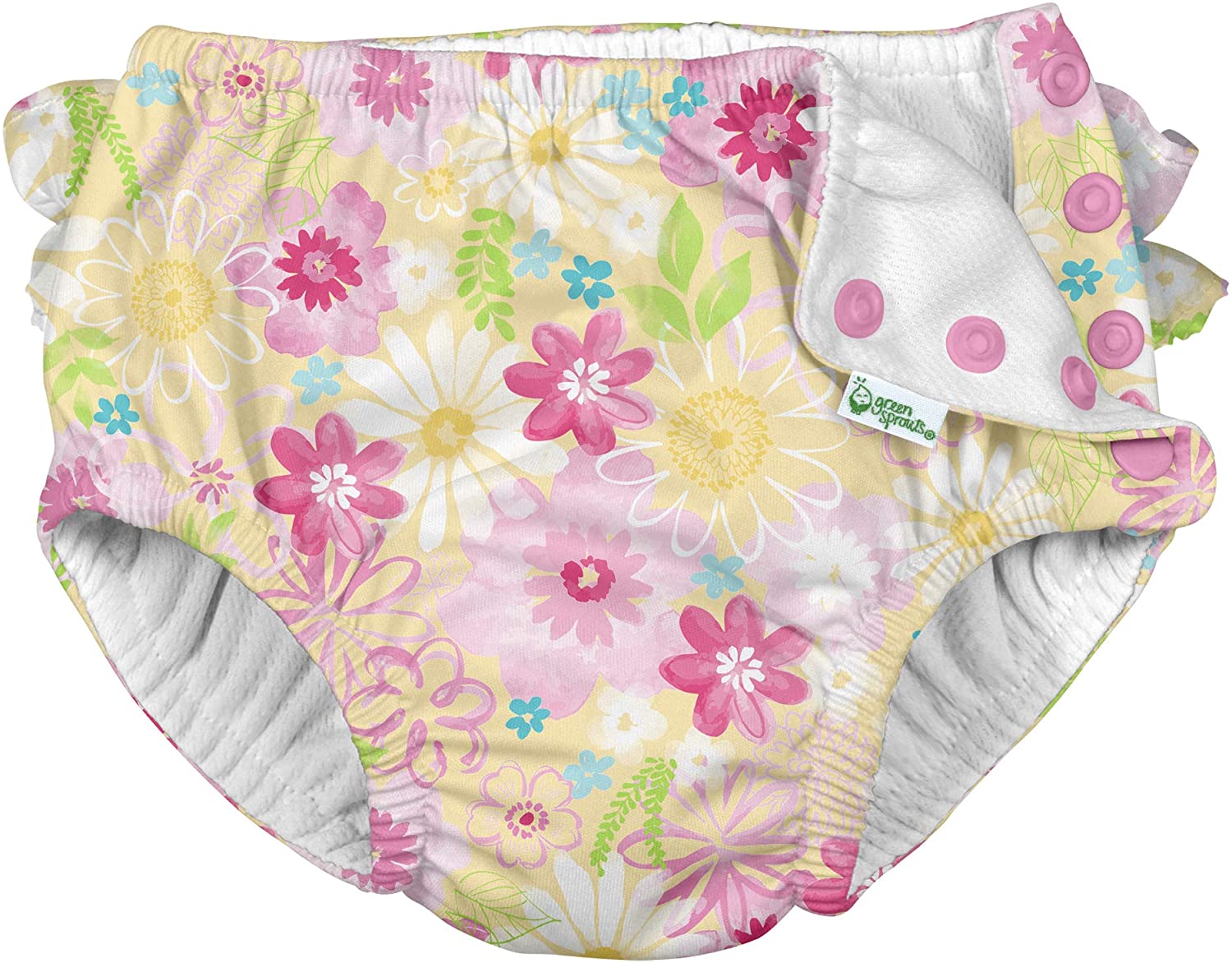 i Play Girls Swim Diaper Watercolor Floral-24 Months, Yellow, Size 0.0 ...