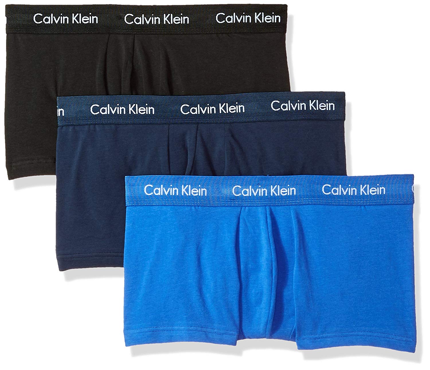 Calvin Klein Men's Cotton Stretch Multipack Low Rise Trunks,, Black ...