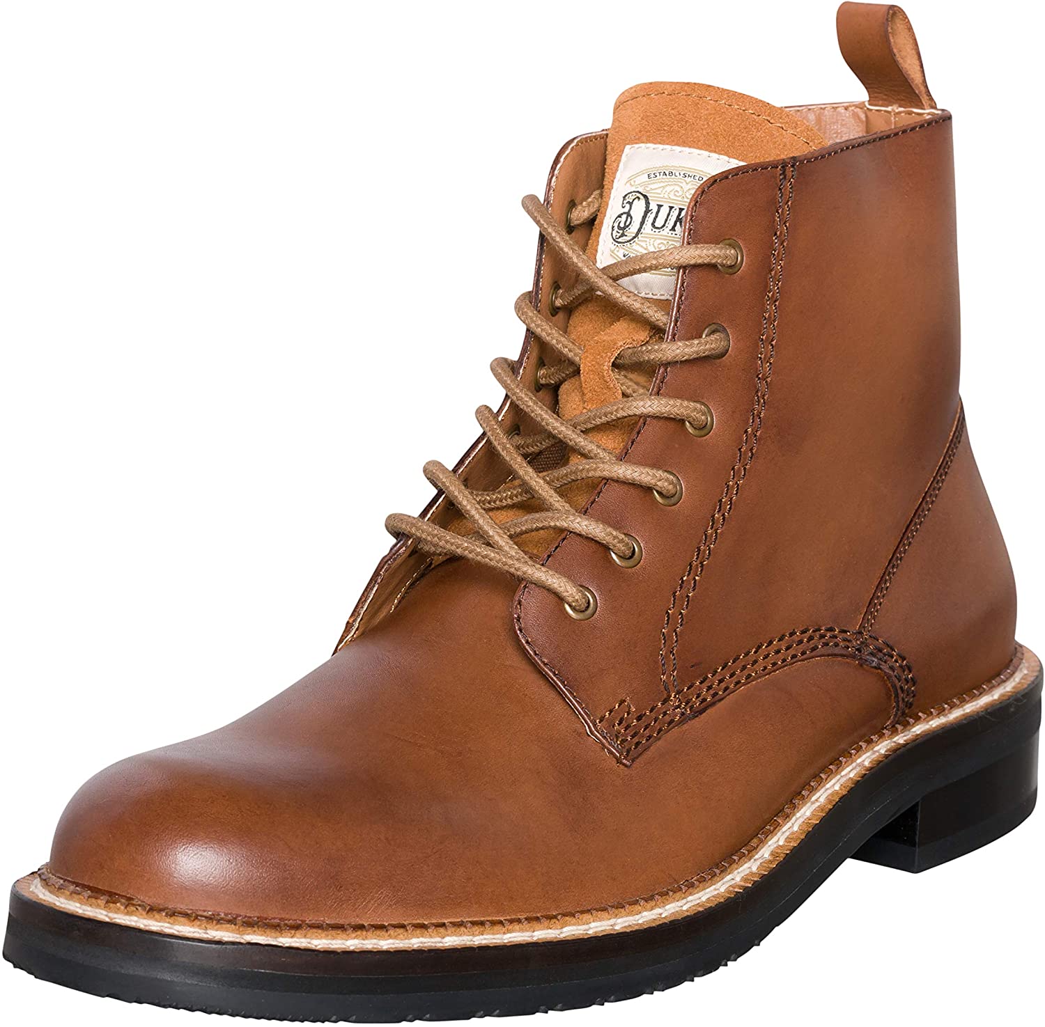 Duke's Mens Boots Austin Leather Boot with Premium Cushion, Cognac