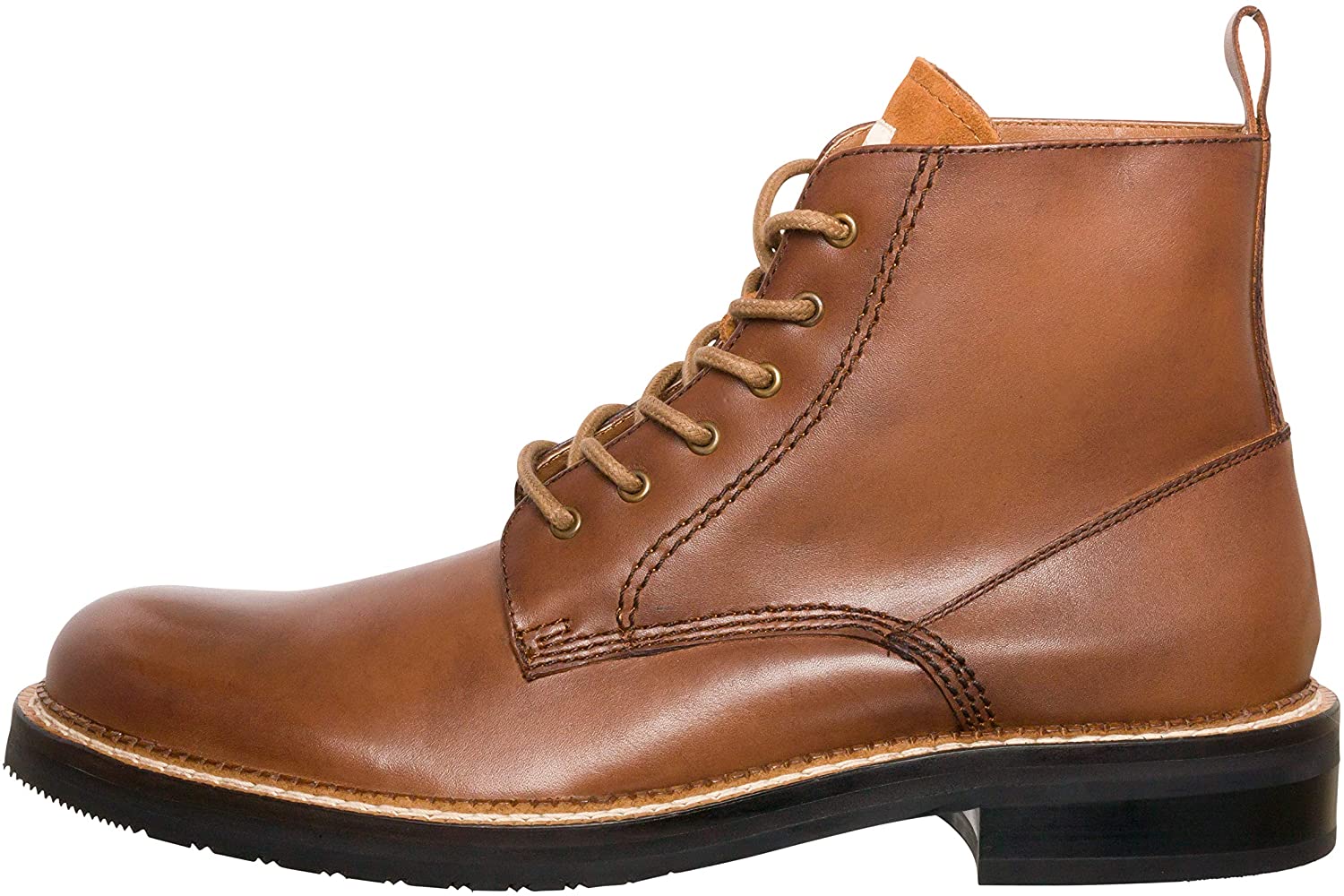 Duke's Mens Boots Austin Leather Boot with Premium Cushion, Cognac