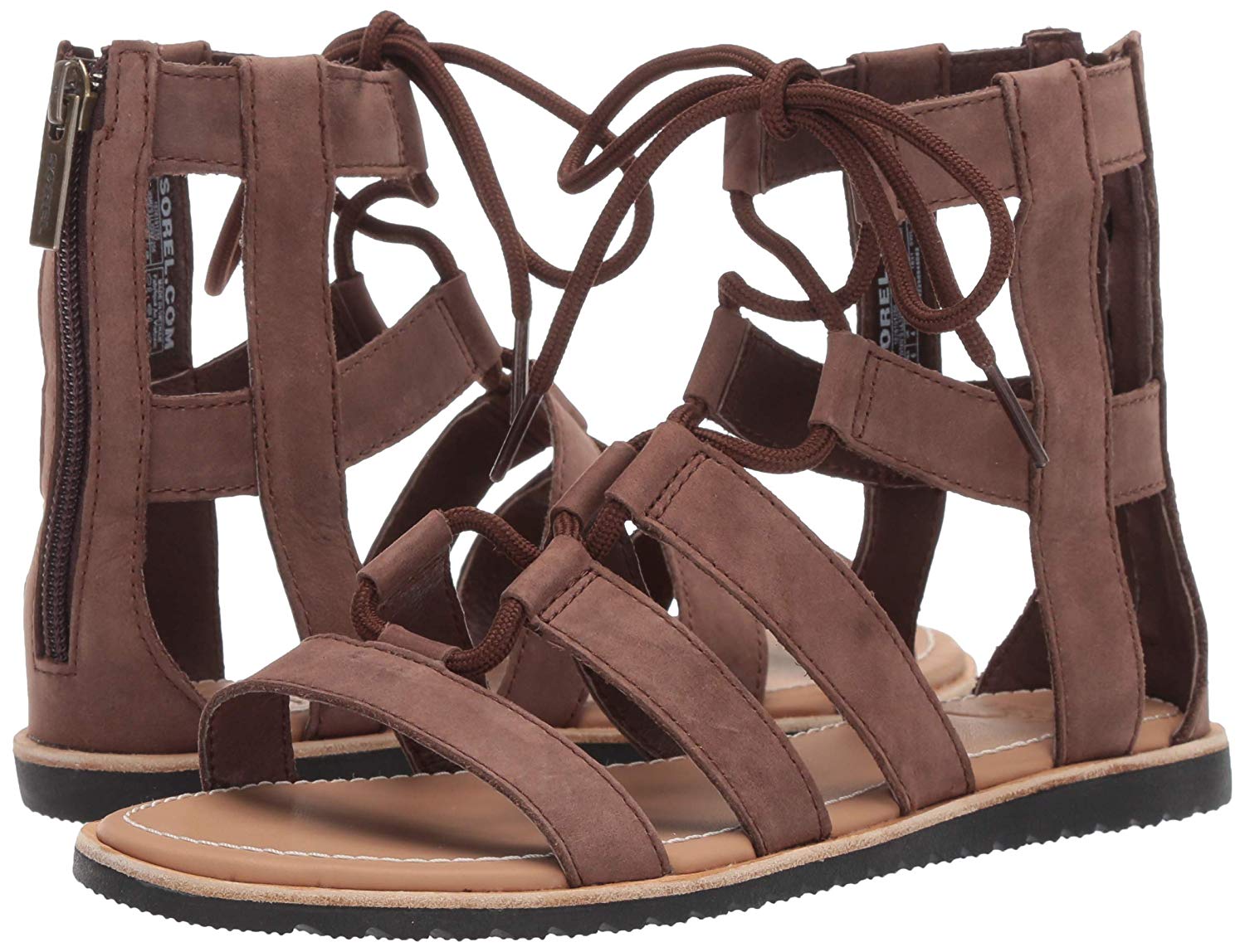 tan strappy flats