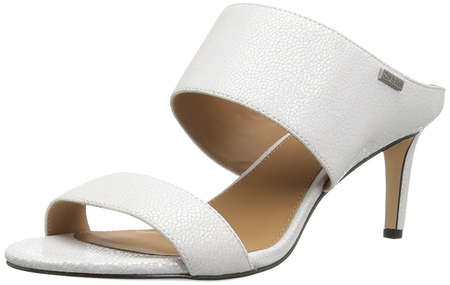 Calvin Klein Womens Cecily Leather Open Toe Casual, Platinum White ...