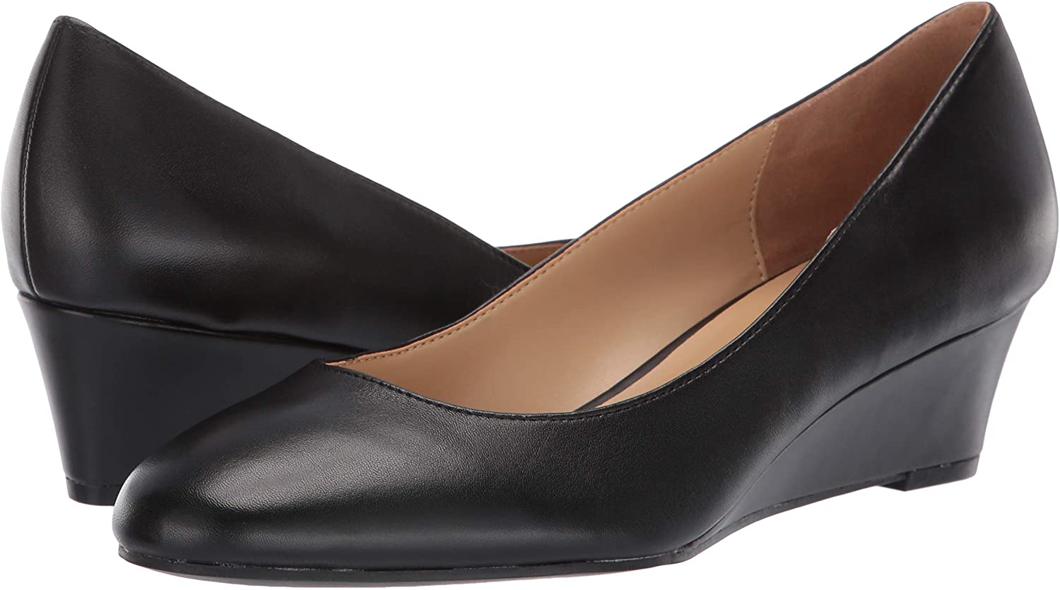 Naturalizer Women's Pilar Wedges Pump, Black Leather, Size 8.0 eBay