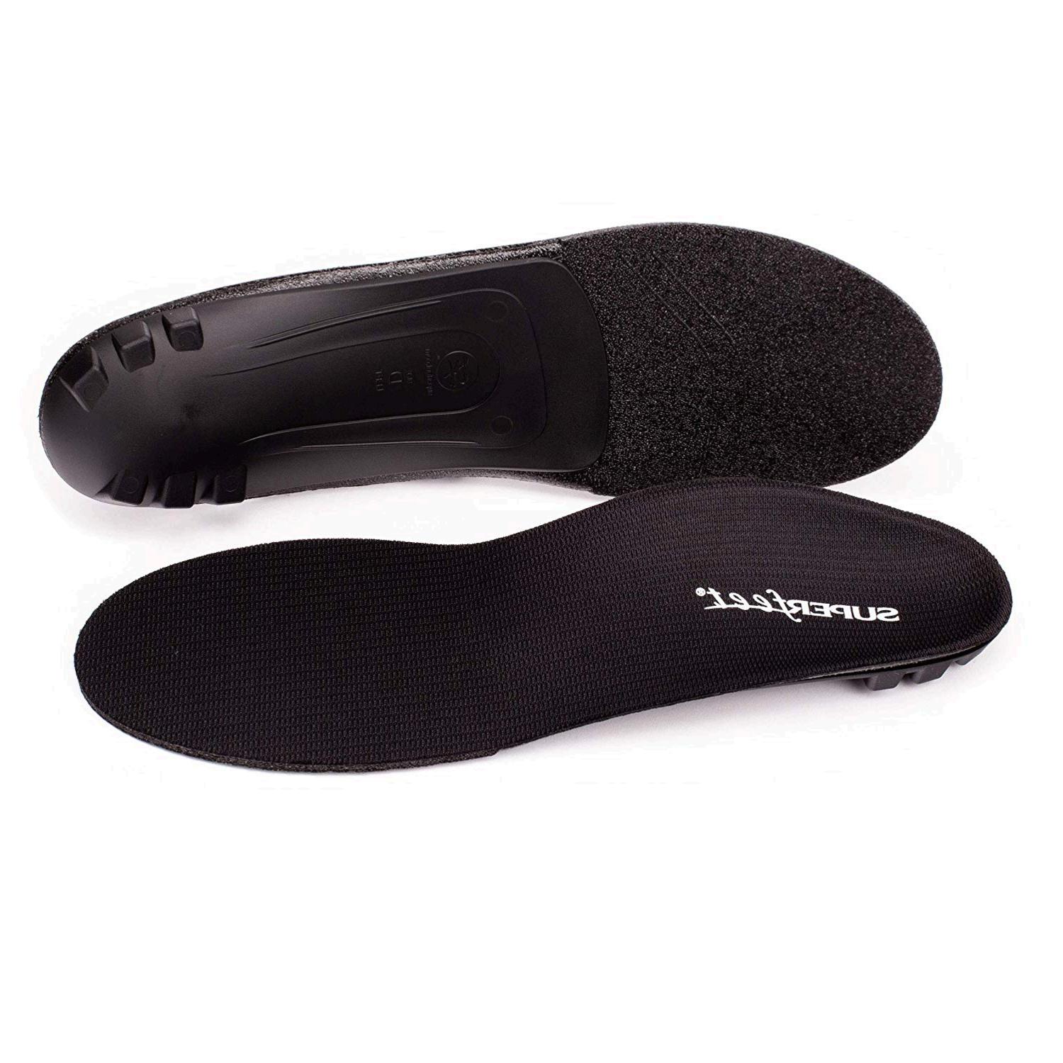 Superfeet BLACK, Thin Insoles for Orthotic Support in Tight, Black