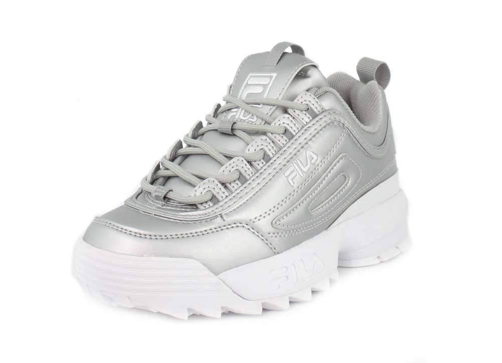 fila disruptor metallic silver