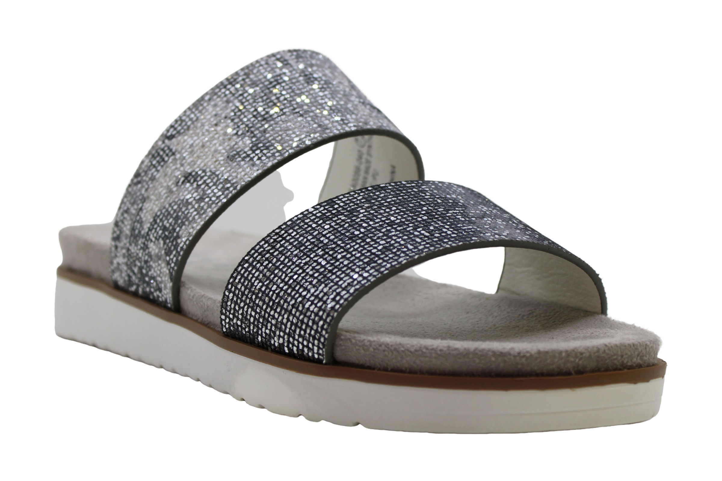 Very G Womens Floral Delight Open Toe Casual Slide Sandals, Silver ...