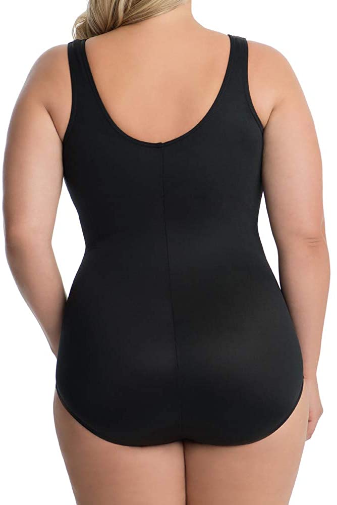 Miraclesuit Women's Swimwear Plus Size Solids Oceanus Tummy, Black, Size 20 Plus eBay