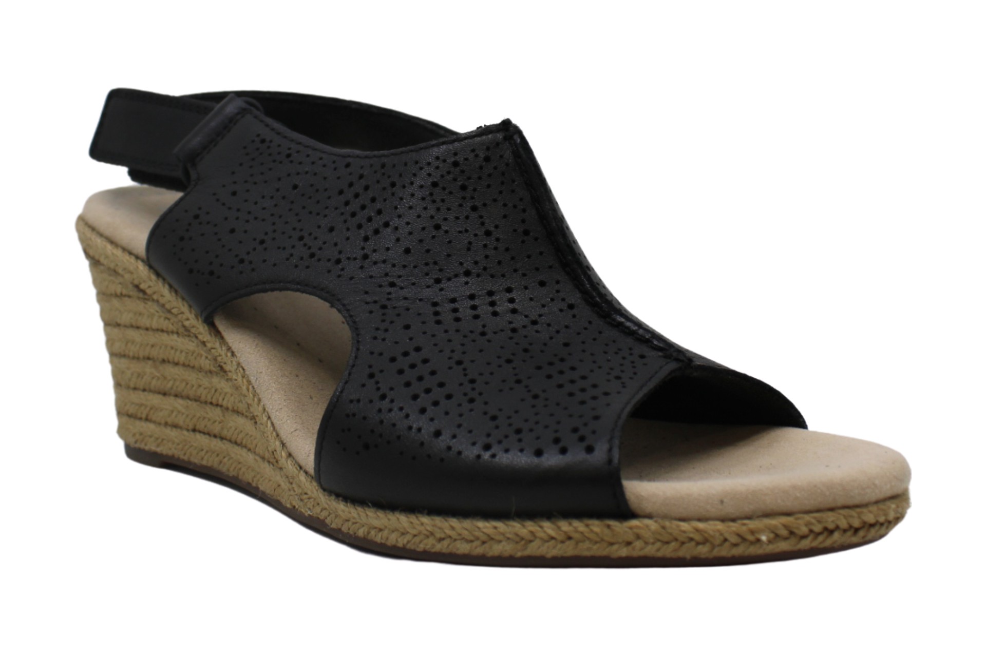 Clarks Womens 26133801 Leather Peep Toe Casual Mule