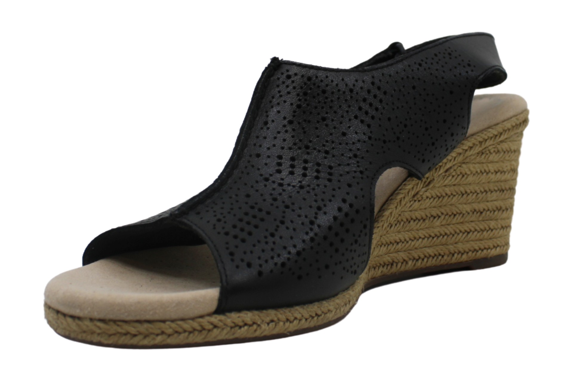 Clarks Womens 26133801 Leather Peep Toe Casual Mule