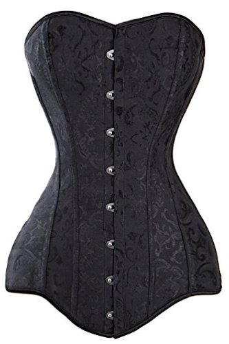 Kiwi Rata Women S Hourglass Longline Overbust Corset Steel Black Size