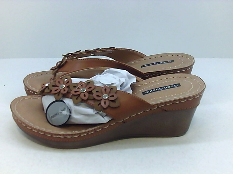 Good Choice Women's Shoes Wedged Sandals, Brown, Size 8.0