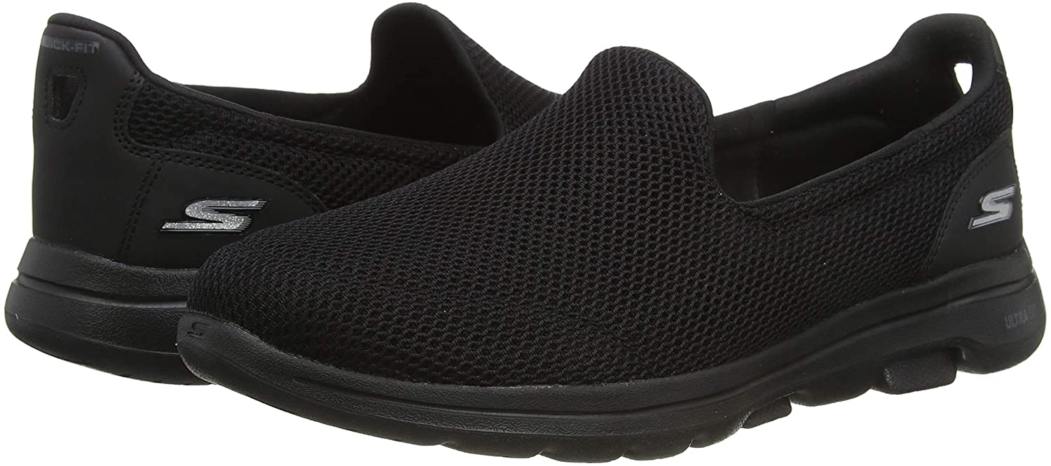 Skechers Women's Shoes 15901 Fabric Low Top Slip On Walking, Black ...