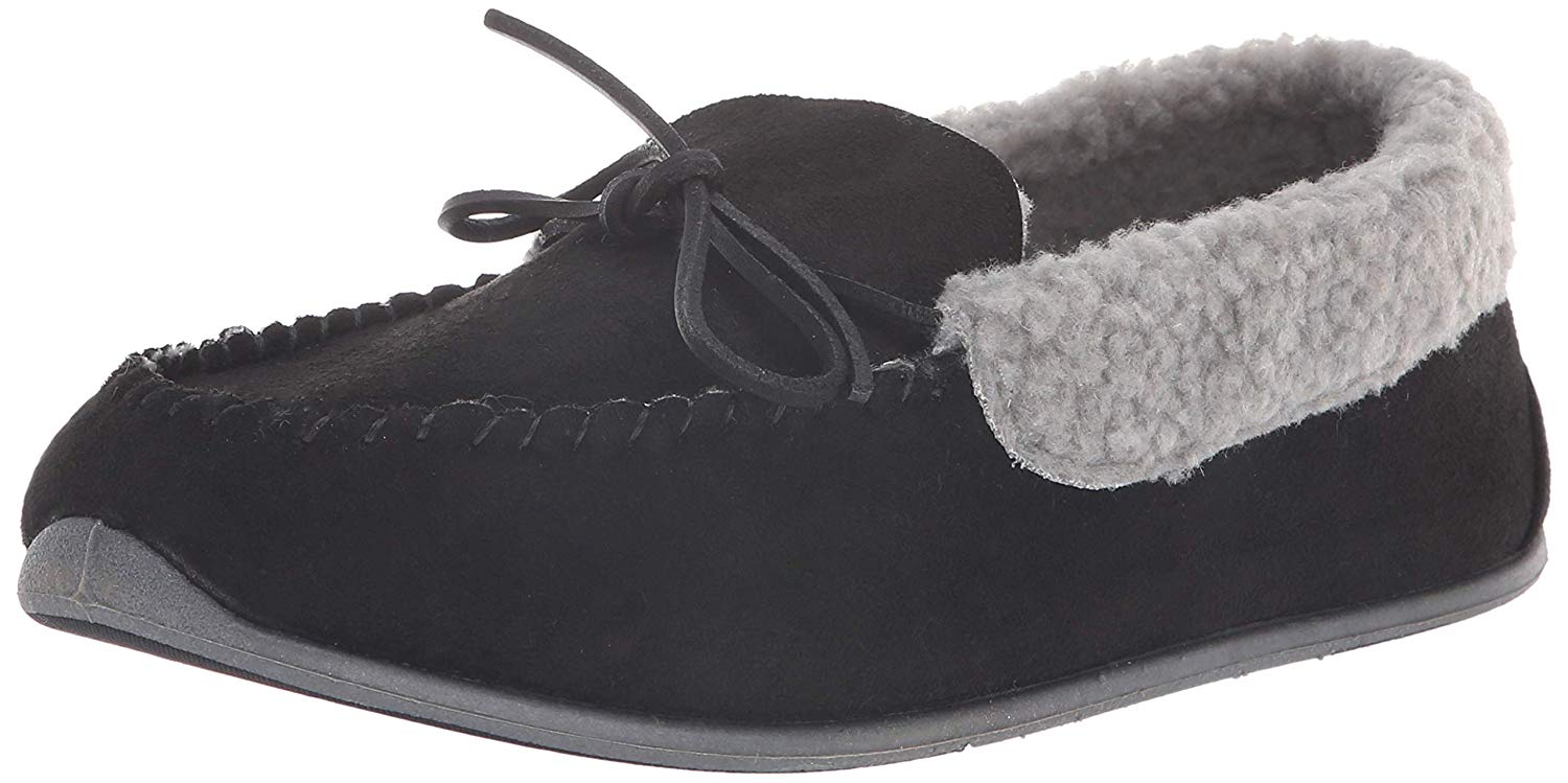 Deer Stags Mens Campfire Faux Fur Closed Toe Slip On Slippers, Black, Size 14.0 | eBay