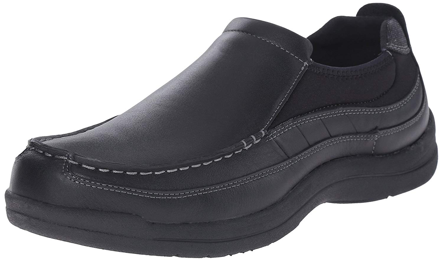 Propét Mens Hugh Leather Closed Toe Slip On Shoes, Black