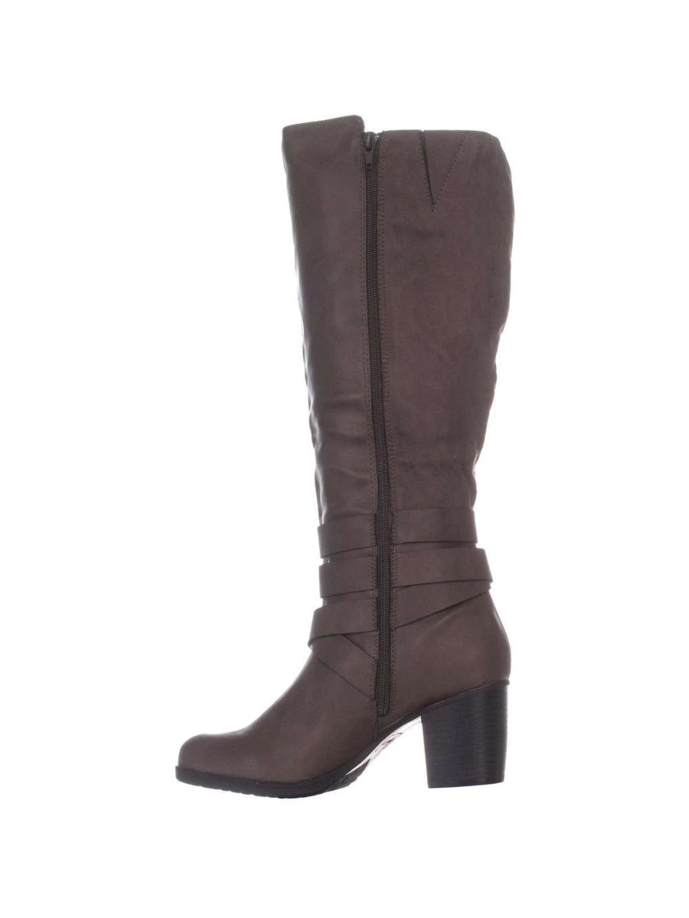 taupe knee high boots no heel