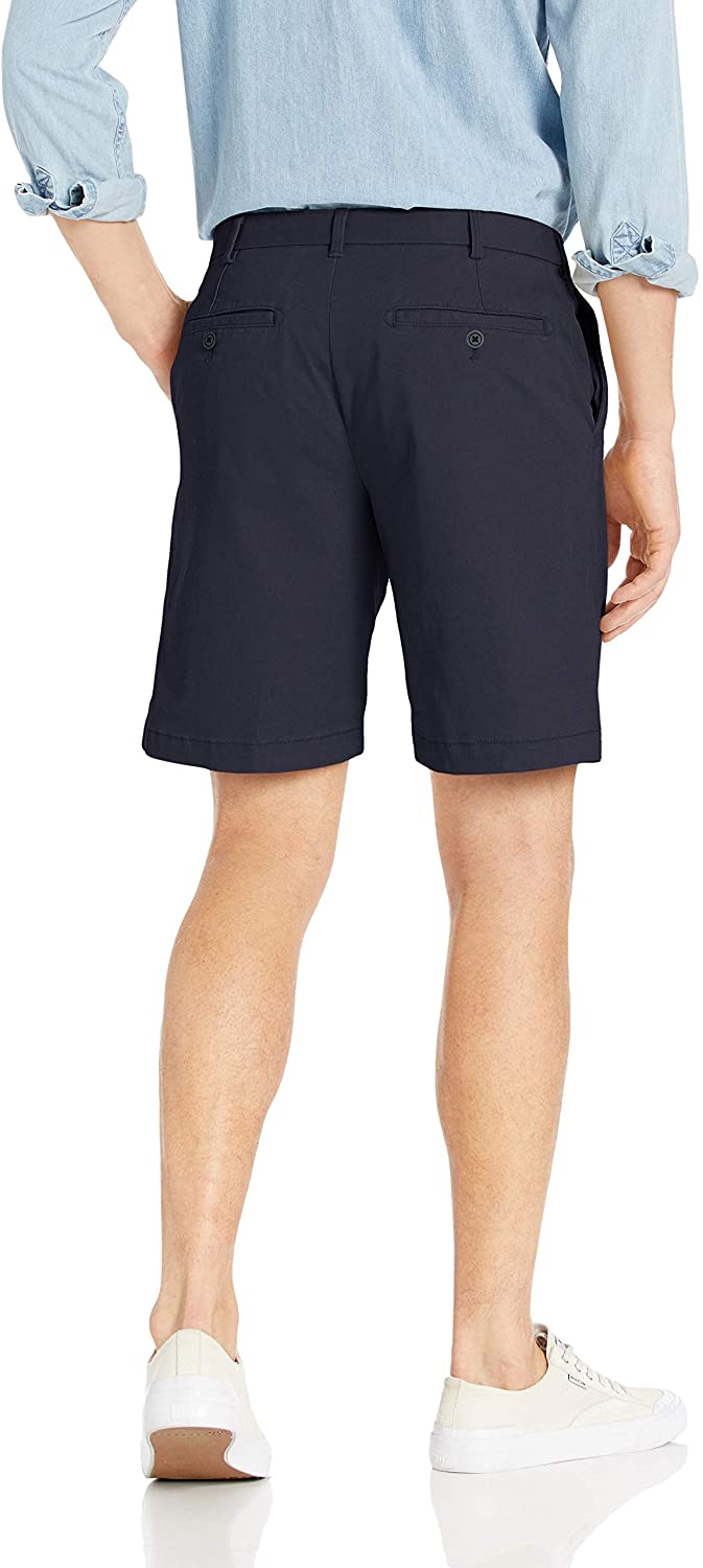 IZOD Men's Saltwater 9.5" Flat Front Chino Short, True Cadet Navy, Size