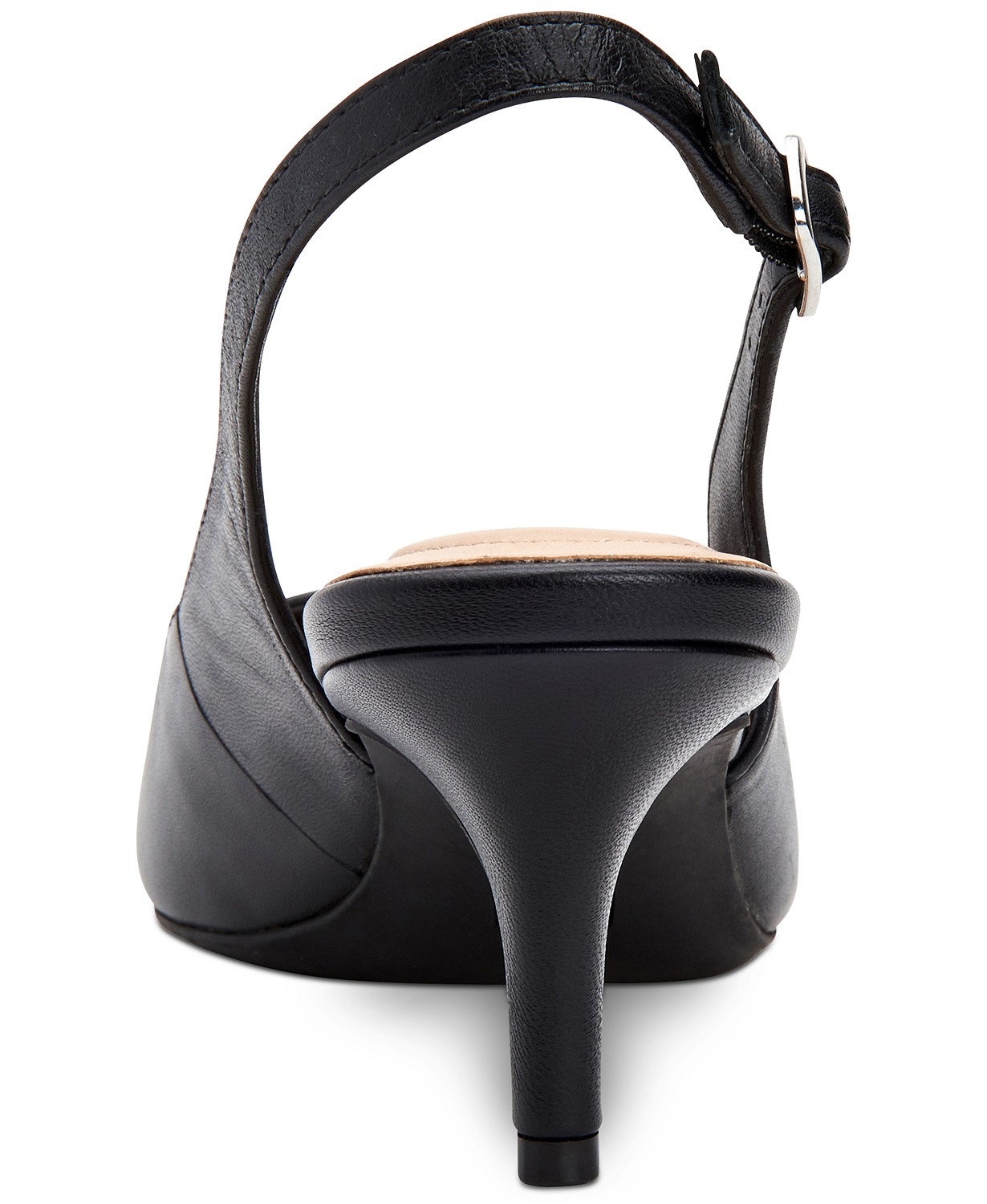 Alfani Womens Babbsy2 Leather Pointed Toe SlingBack, Black Leather ...