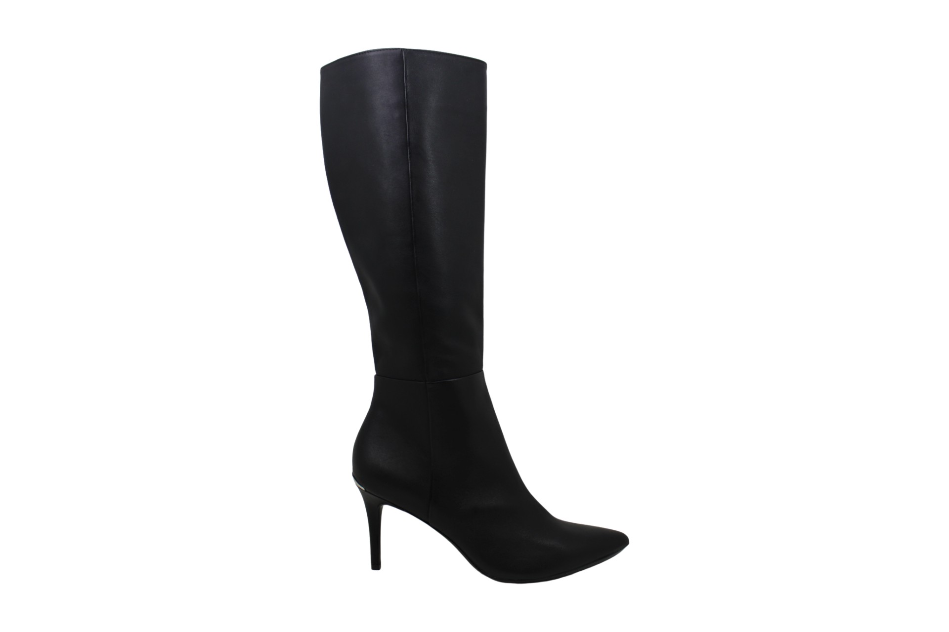 CALVIN KLEIN WOMEN'S Shoes Karon Leather Pointed Toe Knee High, Black ...