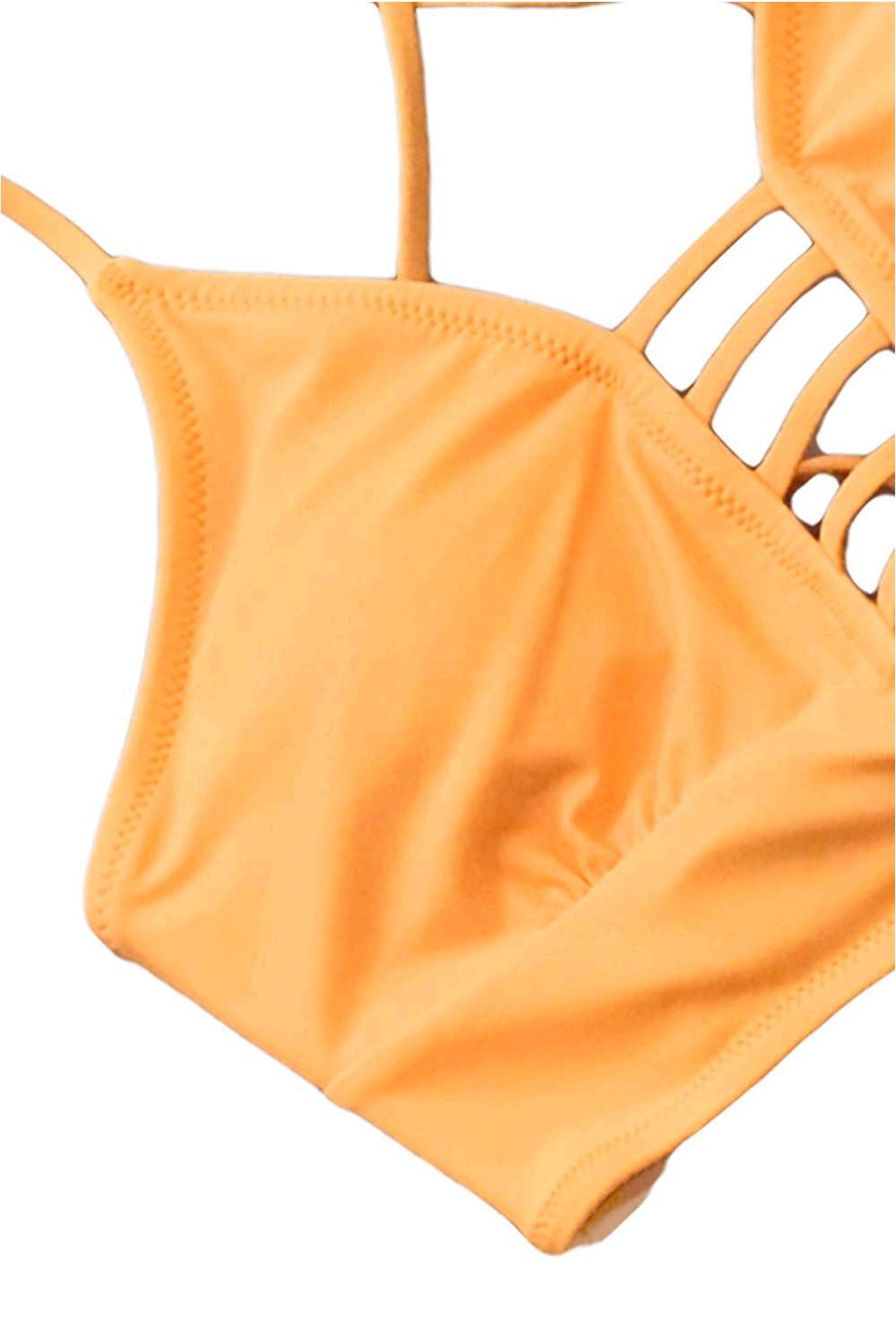 cupshe yellow floral bikini