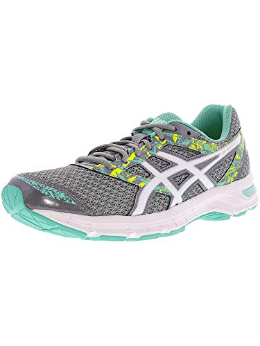 ASICS Women's Gel-Excite 4 Running Shoe, Mid Grey/White/Green, Size ...