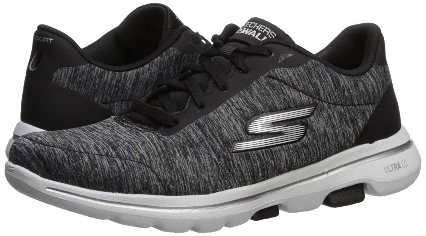 Skechers Women's Go Walk 5-True Sneaker, Black/White, Size 9.0 XhOE | eBay