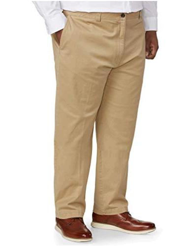 Essentials Men's Big & Tall Relaxed-fit, Dark Khaki, Size 44W x 32L | eBay