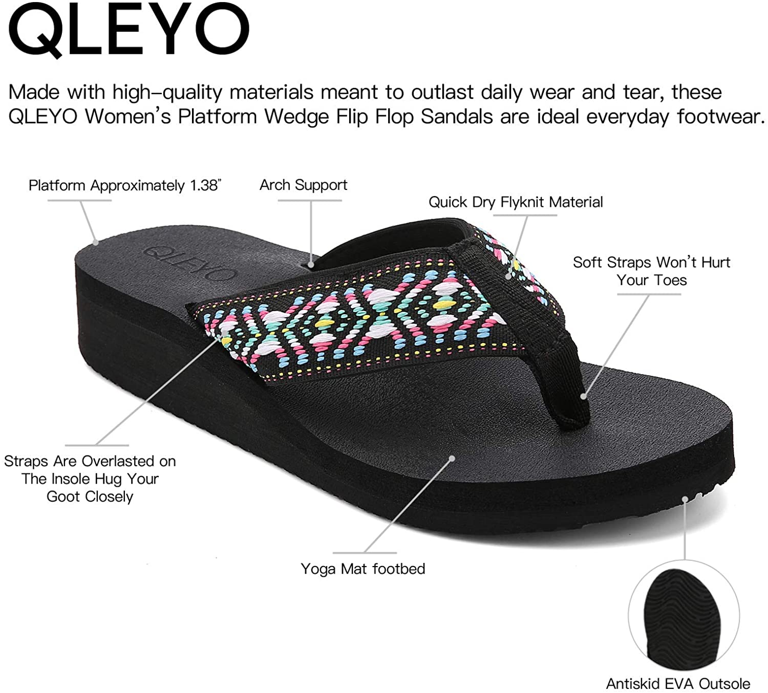 qleyo womens flip flops