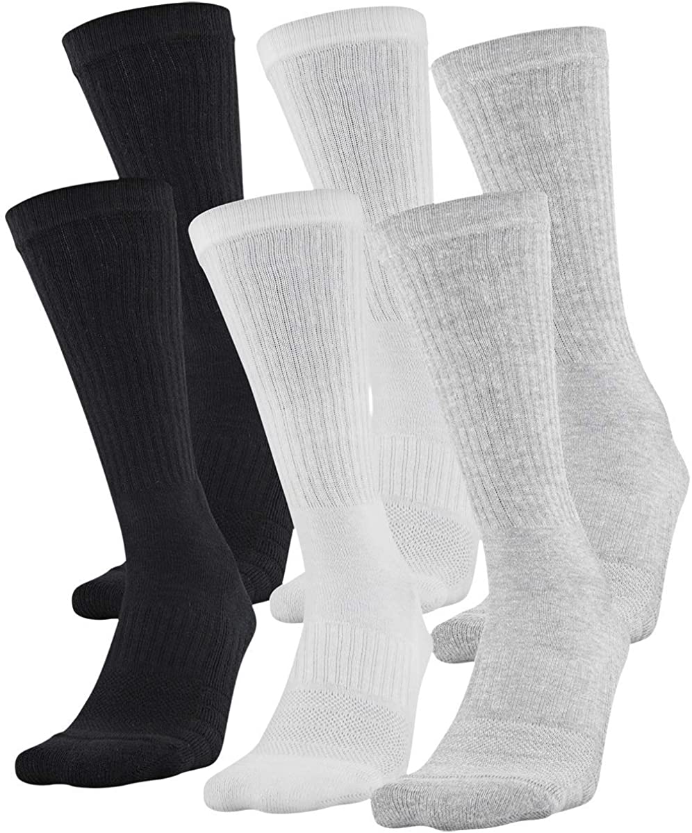 Under Armour Adult Training Cotton Crew Socks,, True Gray Heather 2