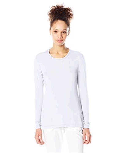 Cherokee Women's Long Sleeve Knit Shirt, White, Medium, White, Size ...