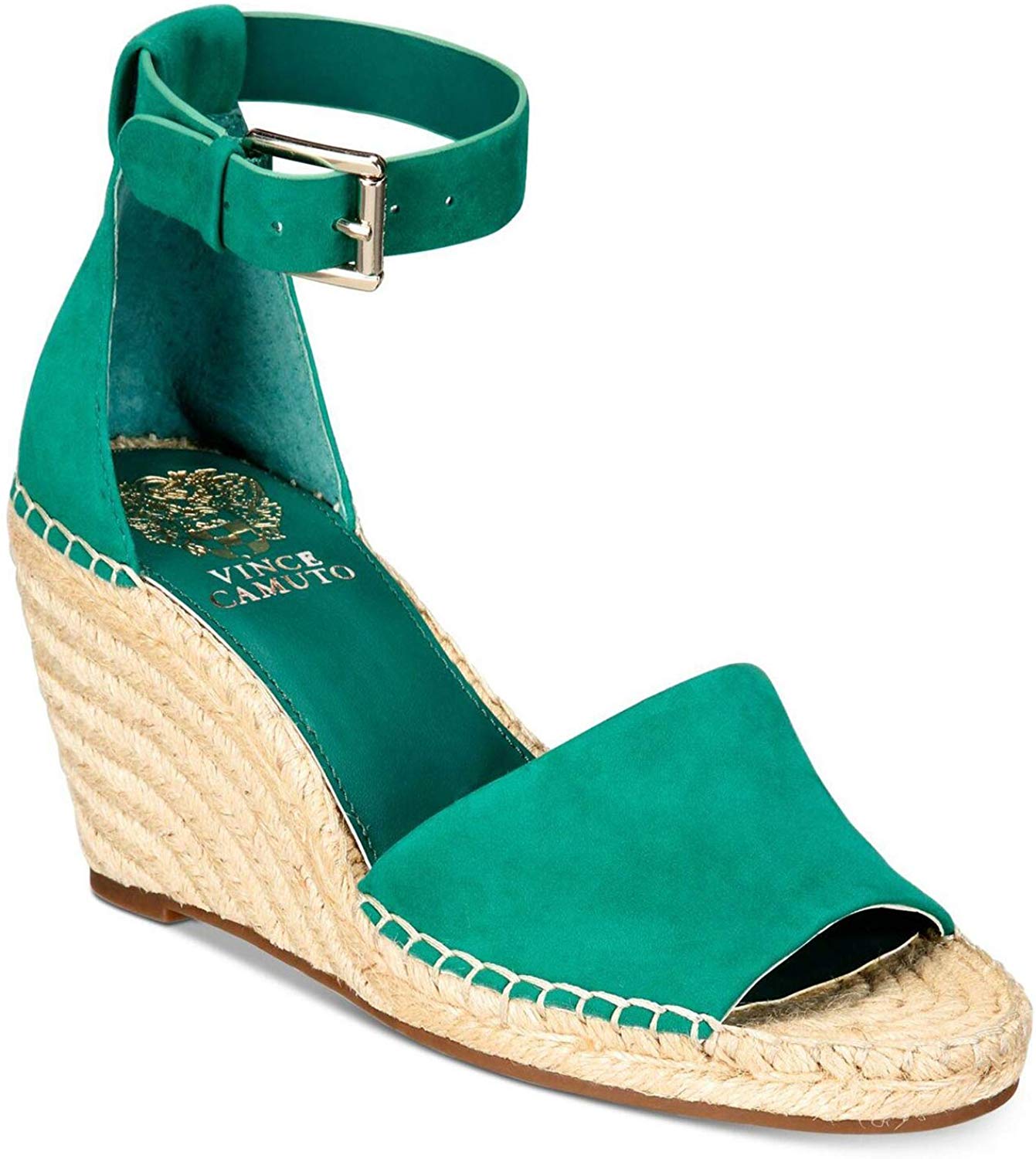 Vince Camuto Womens Leera Leather Peep Toe Casual Espadrille, Green, Size 6.0 Z7 | eBay