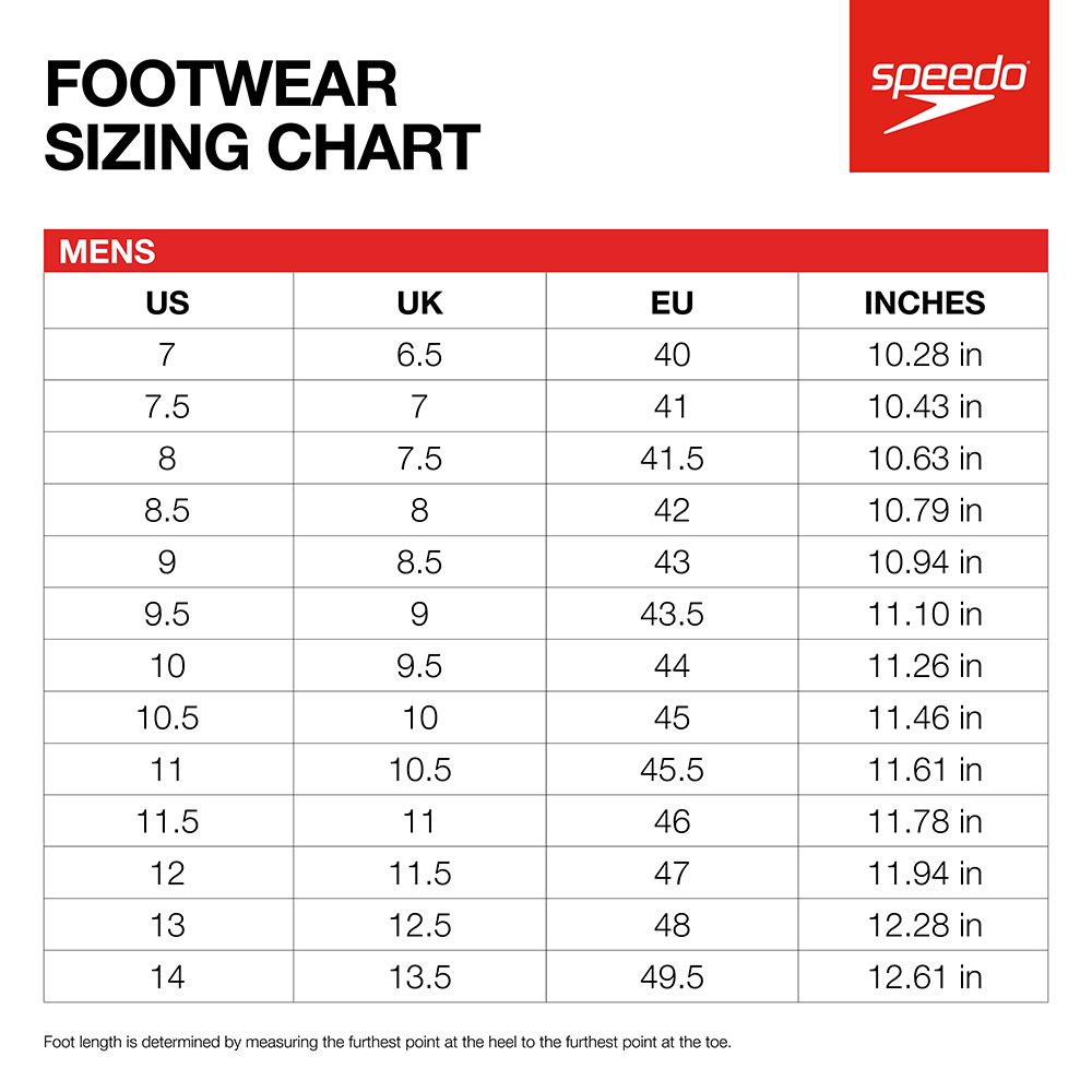 Speedo Shoe Size Chart