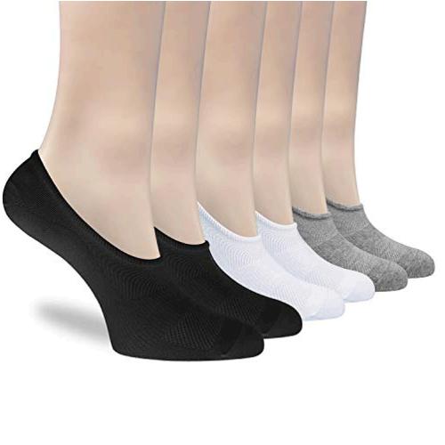 6 to 8 Pairs Women's Thin No Show Socks Casual, Black, Size One Size ...