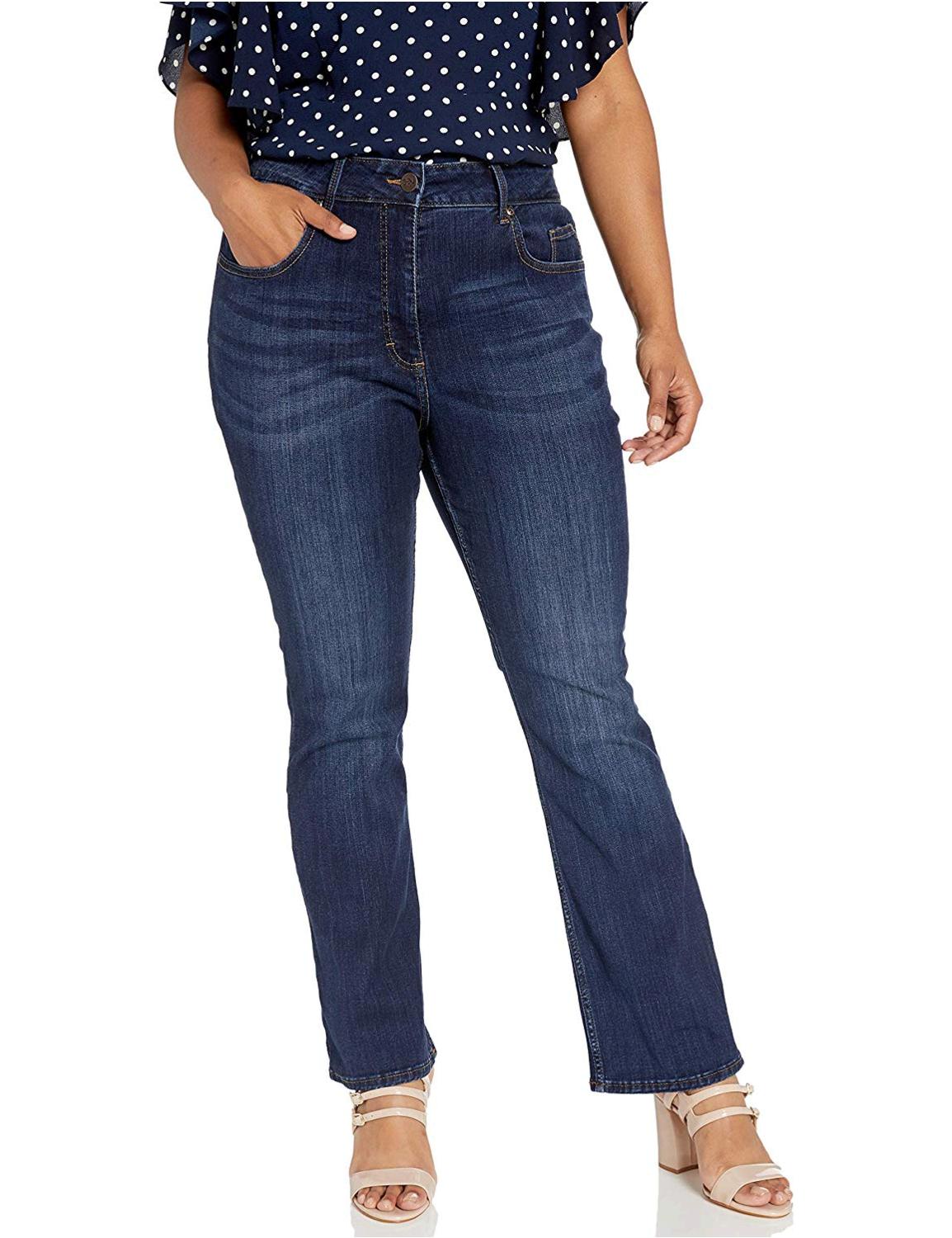 riders by lee indigo women's plus size stretch no gap waist bootcut jean