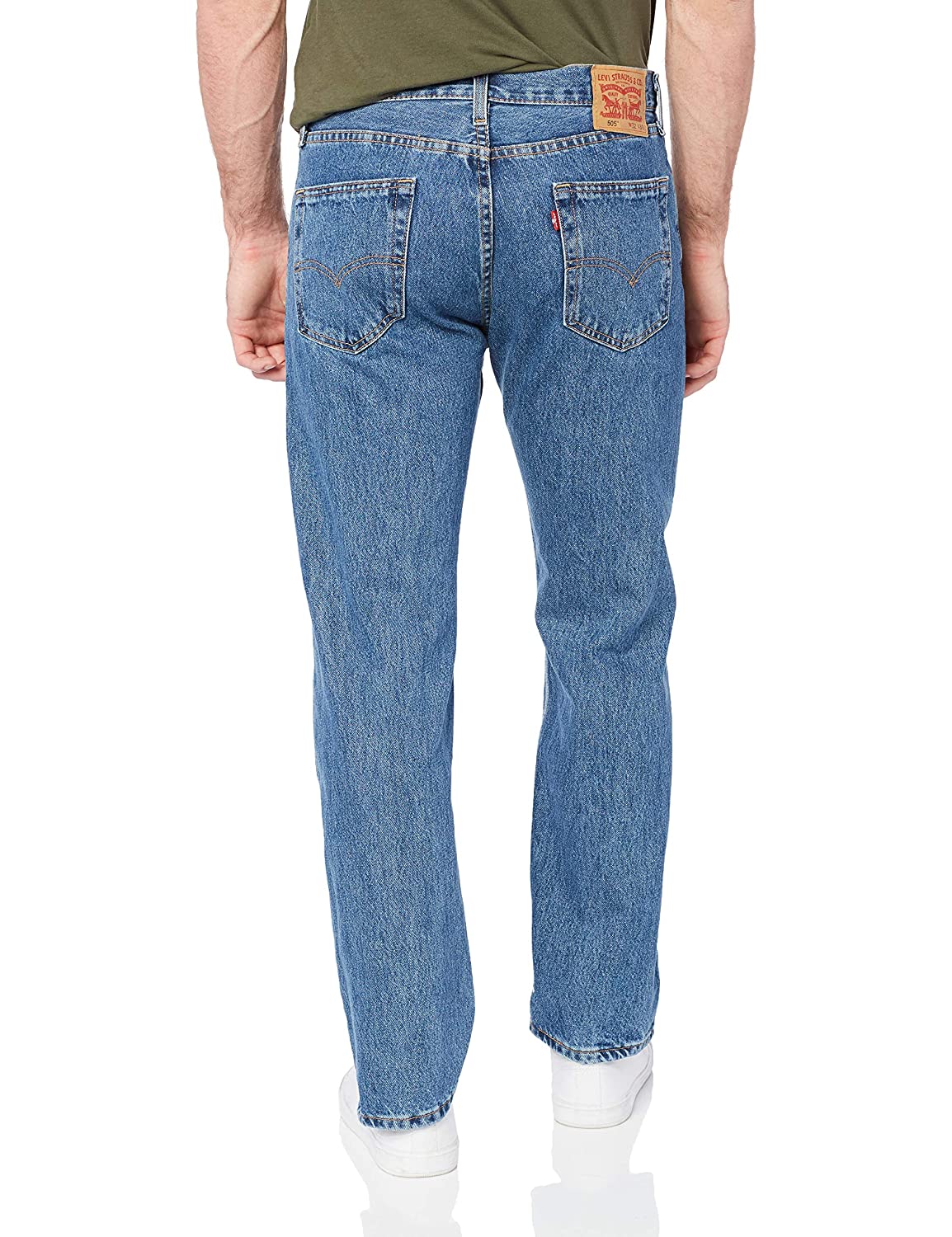 Levi's Men's 505 Regular Fit Jean, Dark, Medium Stonewash, Size 34W x