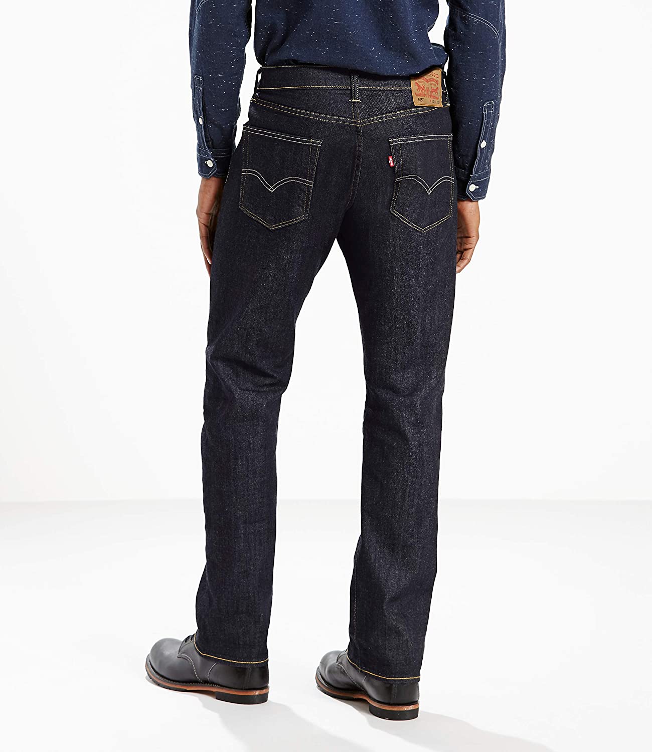 Levi's Men's 505 Regular Fit Jean, Dark, Tumbled Rigid, Size 36W x 32L ...