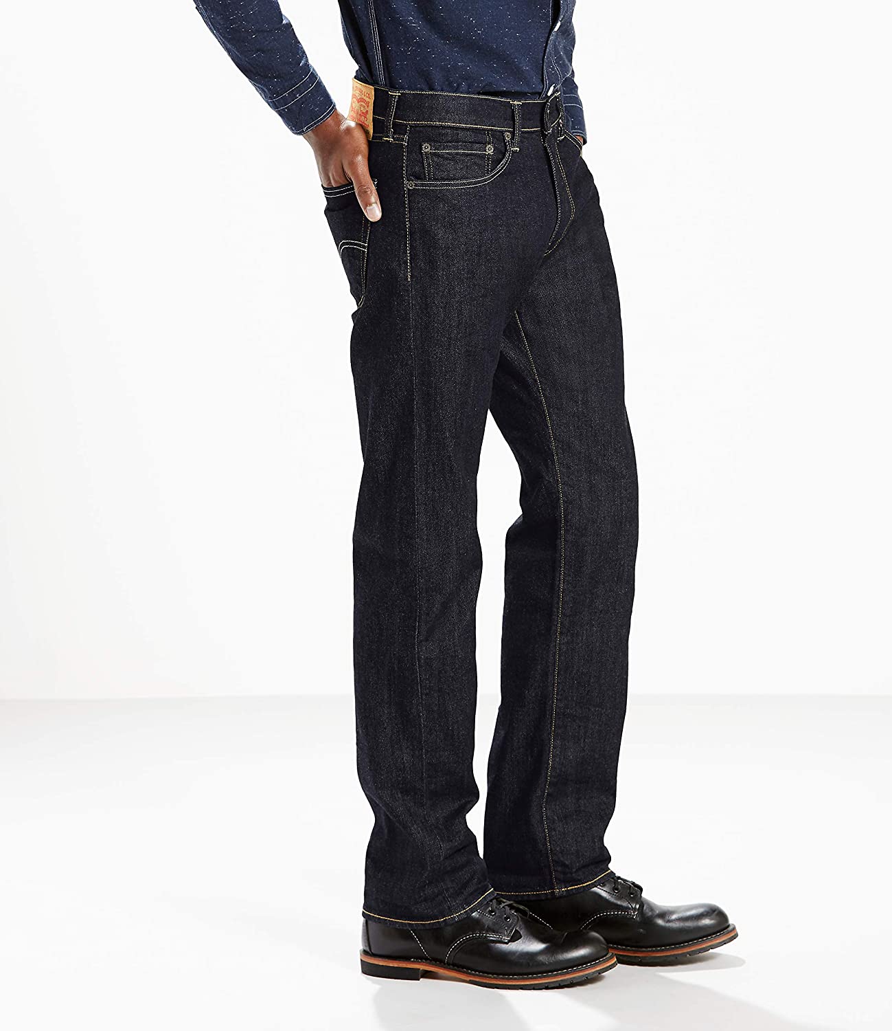 Levi's Men's 505 Regular Fit Jean, Dark, Tumbled Rigid, Size 36W x 32L ...