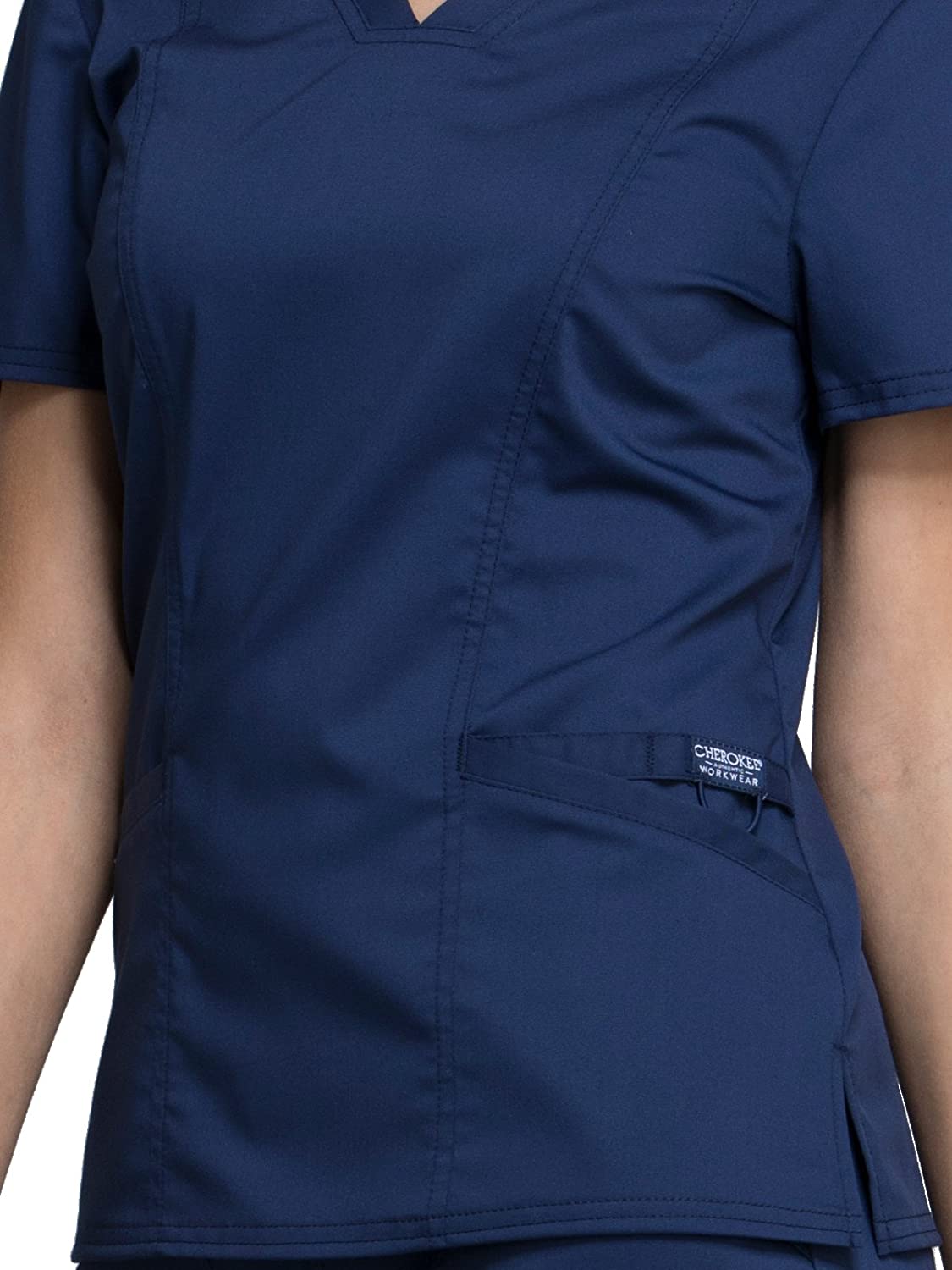 Cherokee Workwear Revolution VNeck Scrub Top, Navy, Size XSmall FKe0