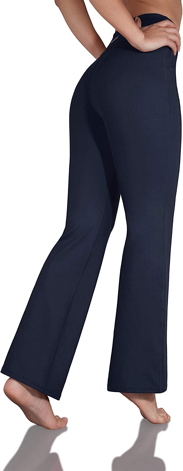 ODODOS Women's Boot-Cut Yoga Pants Tummy Control, Pockets-navy, Size Small Wwbn | eBay