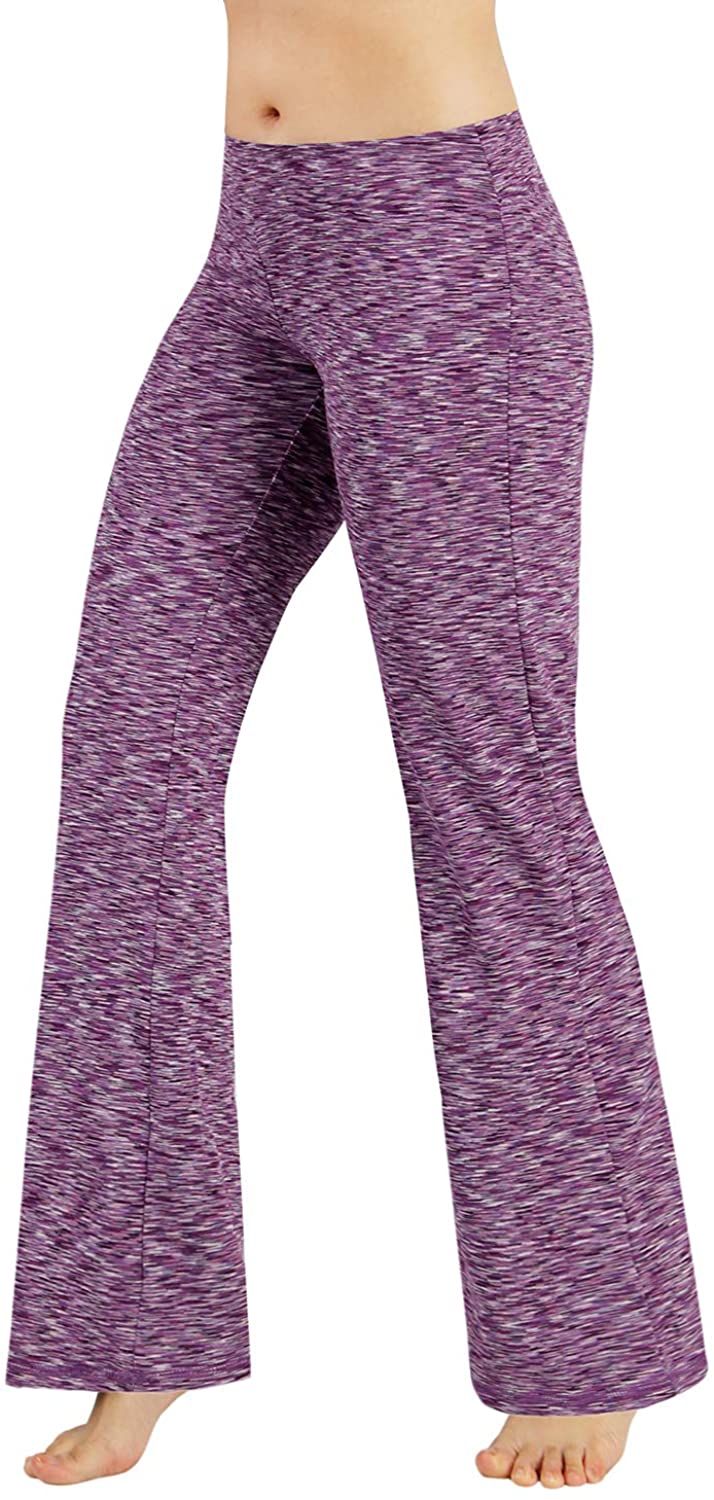 ODODOS Women's Boot-Cut Yoga Pants Tummy, Midwaist713-spacedye Purple ...