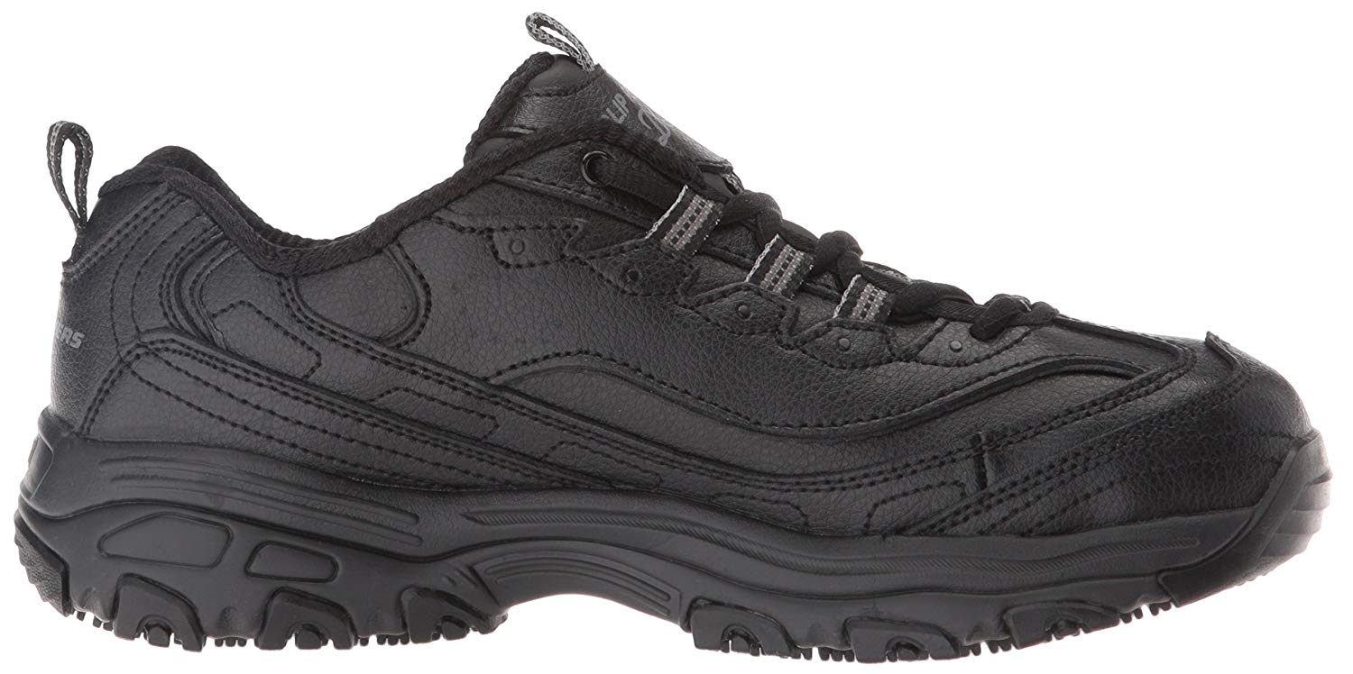 Skechers for Work Women's D'lites Slip-Resistant Marbleton Shoe, Black ...