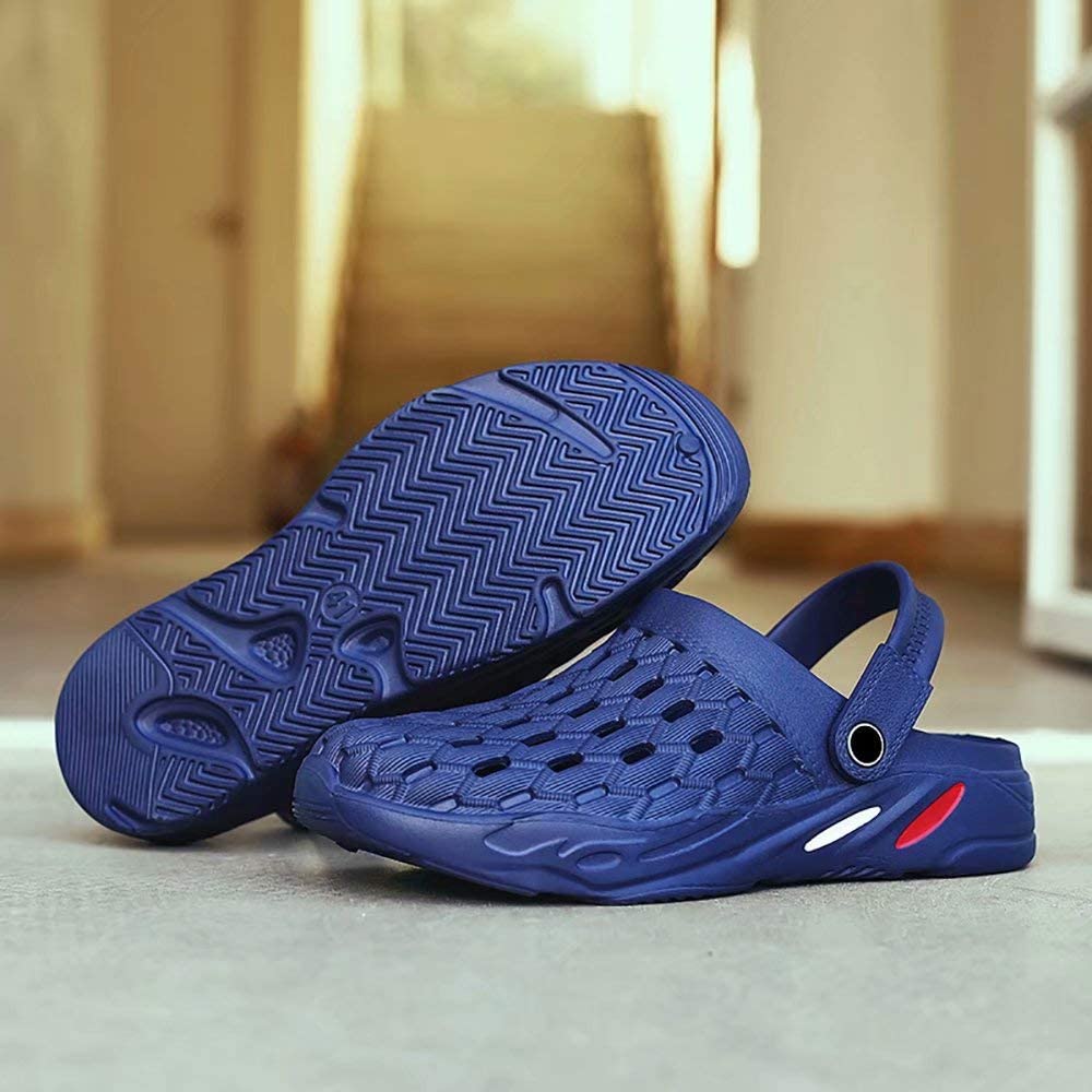 TUOBUQU Mens Womens Casual Garden Clogs Shoes Comfortable, Navy Blue