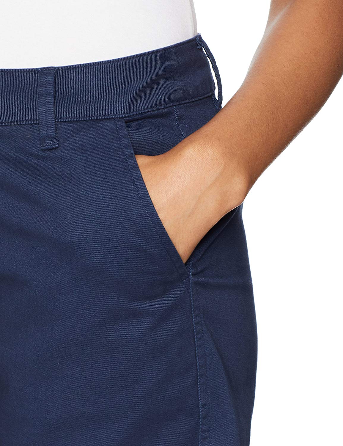 Essentials Women's 5" Inseam Solid Chino Short Shorts,, Navy, Size 6.0
