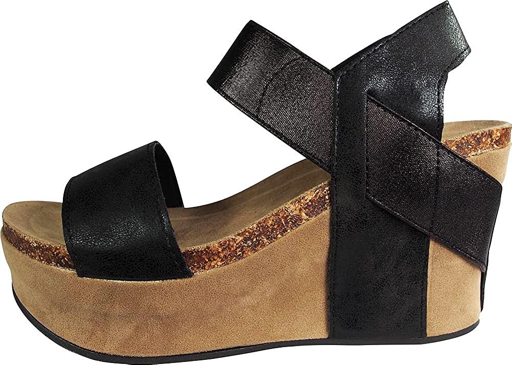 Pierre Dumas Women's Hester-1 Wedge Sandals, Black, Size 8.5 LYVG ...
