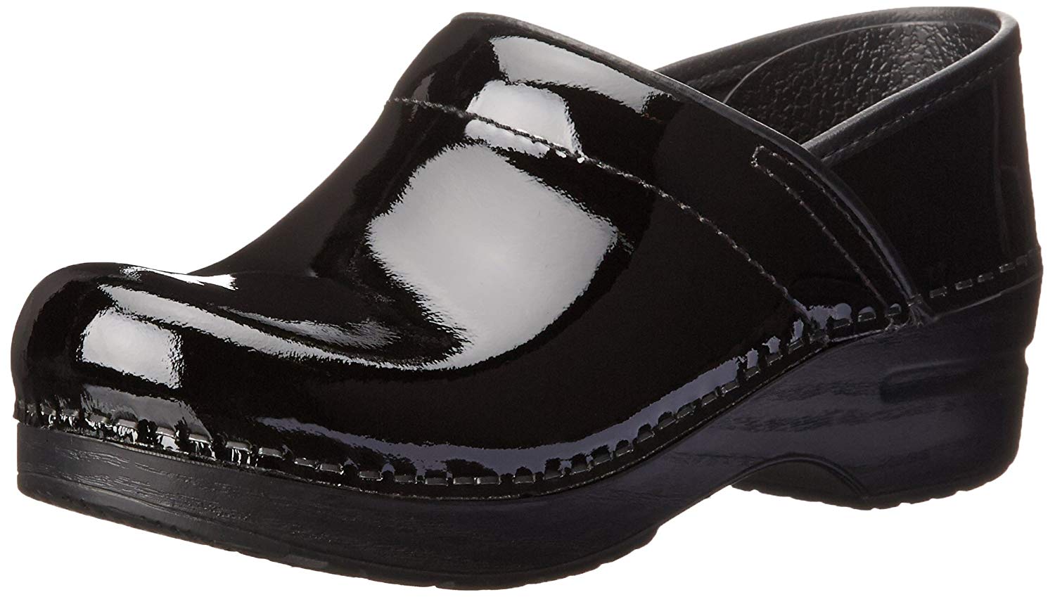 Dansko Womens Dansko Leather Closed Toe Clogs, Black Patent, Size 8.0