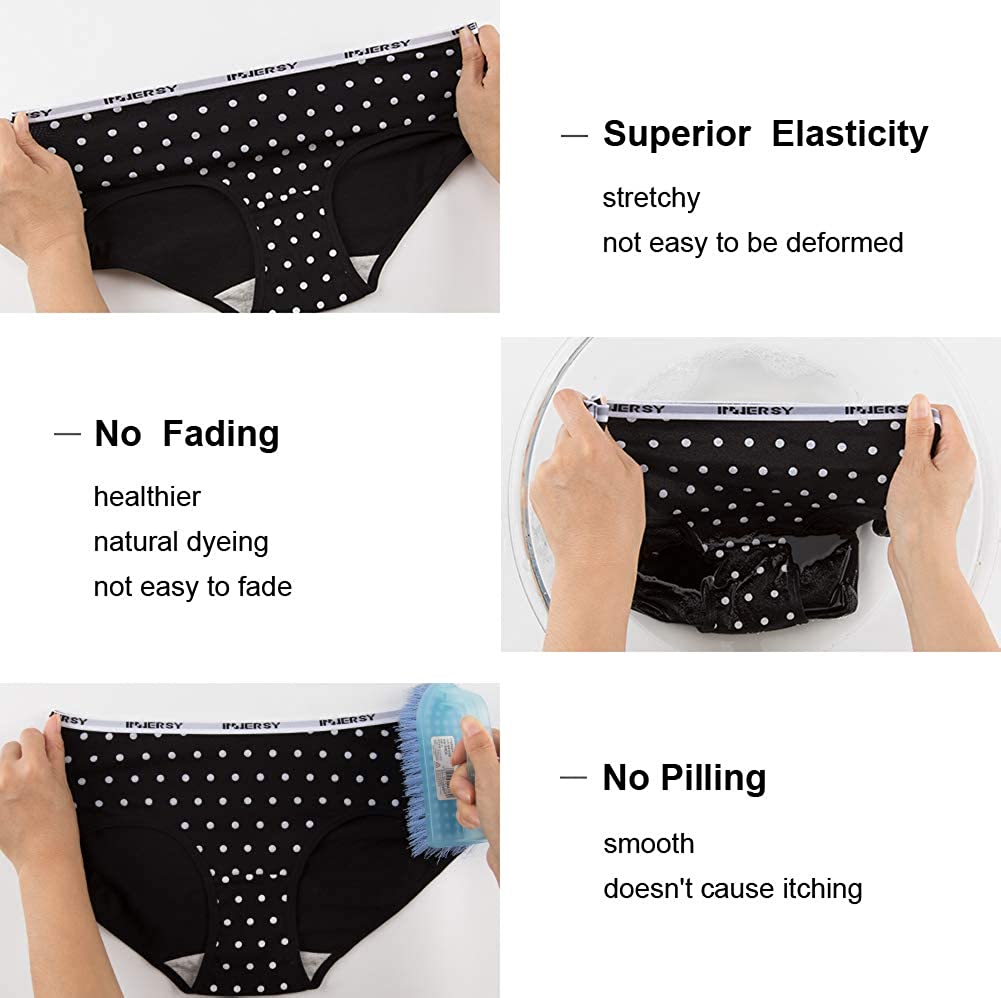 INNERSY Womens Underwear Hipster Panties, 2 Dot Print-4 Solid, Size ...